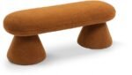 Drum Faux Shearling Teddy Fabric Upholstered Bench