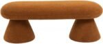 Drum Faux Shearling Teddy Fabric Upholstered Bench - Image 3