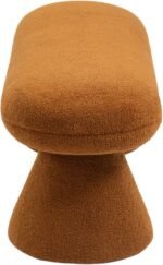 Drum Faux Shearling Teddy Fabric Upholstered Bench - Image 4