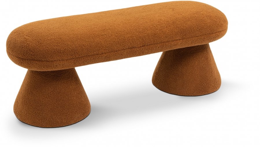 31197.jpg Drum Faux Shearling Teddy Fabric Upholstered Bench - Image 1