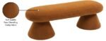 Drum Faux Shearling Teddy Fabric Upholstered Bench - Image 6