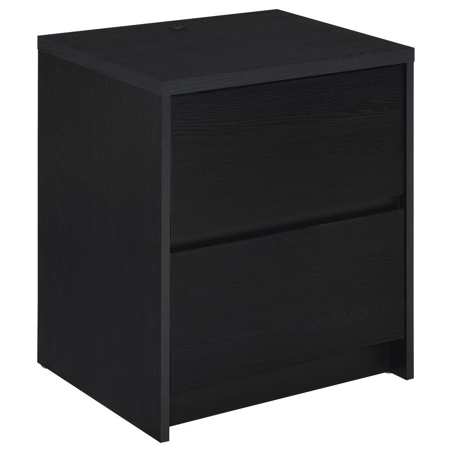 315852_03x900.jpg WESTPARK 2-DRAWER NIGHTSTAND LED LIGHTS AND USB BLACK - Image 1
