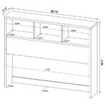 WESTPARK 49-INCH QUEEN BOOKCASE HEADBOARD DARK PINE - Image 8