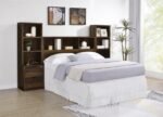 WESTPARK 49-INCH QUEEN BOOKCASE HEADBOARD DARK PINE - Image 11