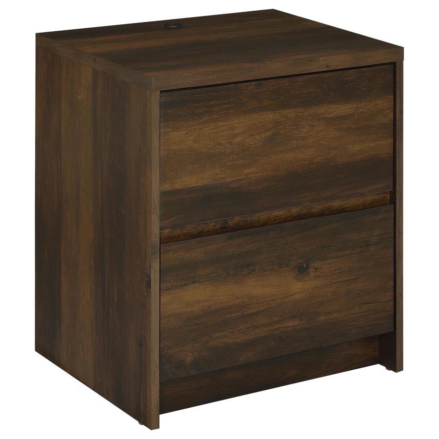 315882_03x900.jpg WESTPARK 2-DRAWER NIGHTSTAND LED LIGHTS AND USB DARK PINE - Image 1
