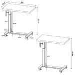 WESTPARK HEIGHT ADJUSTABLE MOBILE BEDROOM C-TABLE DARK PINE - Image 14