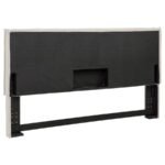 IZZY UPHOLSTERED KING PANEL HEADBOARD SAND - Image 4