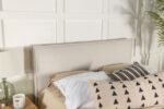 IZZY UPHOLSTERED QUEEN OR FULL PANEL HEADBOARD SAND - Image 2