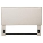 IZZY UPHOLSTERED QUEEN OR FULL PANEL HEADBOARD SAND - Image 3