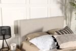 KOSMO UPHOLSTERED QUEEN OR FULL PANEL HEADBOARD SAND - Image 2