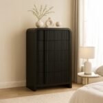 Fluted Solid Wood And Oak Veneer Chest - Image 2