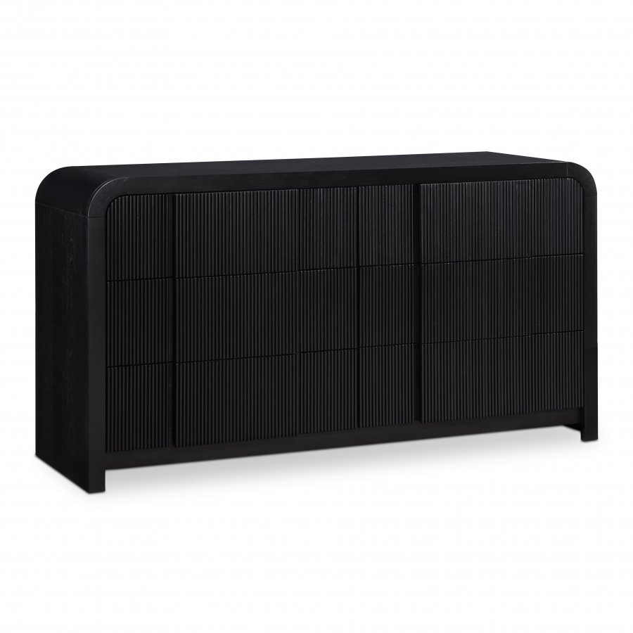 32347.jpg Fluted Solid Wood And Oak Veneer Dresser - Image 1