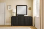Fluted Solid Wood And Oak Veneer Mirror - Image 2
