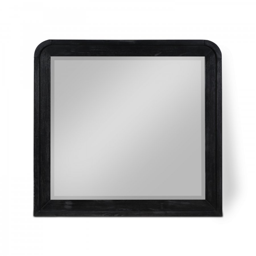 32348.jpg Fluted Solid Wood And Oak Veneer Mirror - Image 1