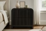Fluted Solid Wood And Oak Veneer Nightstand - Image 2