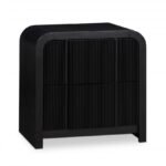 Fluted Solid Wood And Oak Veneer Nightstand