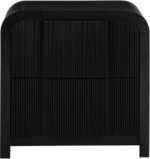 Fluted Solid Wood And Oak Veneer Nightstand - Image 4