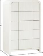 Fluted Solid Wood And Oak Veneer Chest - Image 11
