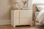 Fluted Solid Wood And Oak Veneer Nightstand - Image 2