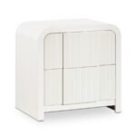 Fluted Solid Wood And Oak Veneer Nightstand