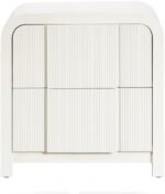 Fluted Solid Wood And Oak Veneer Nightstand - Image 4
