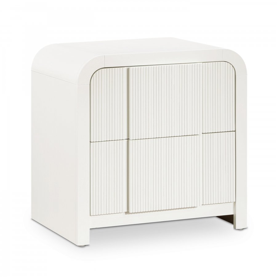 32354.jpg Fluted Solid Wood And Oak Veneer Nightstand - Image 1