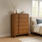 Fluted Solid Wood And Oak Veneer Chest - Image 2