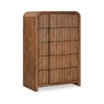 Fluted Solid Wood And Oak Veneer Chest