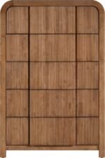 Fluted Solid Wood And Oak Veneer Chest - Image 4