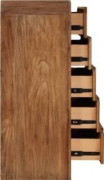 Fluted Solid Wood And Oak Veneer Chest - Image 5