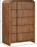 Fluted Solid Wood And Oak Veneer Chest - Image 11