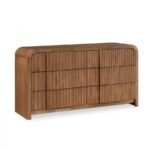 Fluted Solid Wood And Oak Veneer Dresser