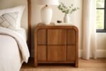 Fluted Solid Wood And Oak Veneer Nightstand - Image 2