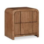 Fluted Solid Wood And Oak Veneer Nightstand