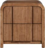 Fluted Solid Wood And Oak Veneer Nightstand - Image 4