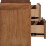 Fluted Solid Wood And Oak Veneer Nightstand - Image 5