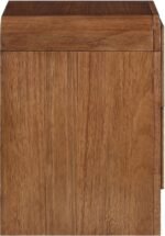 Fluted Solid Wood And Oak Veneer Nightstand - Image 6