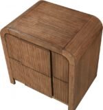 Fluted Solid Wood And Oak Veneer Nightstand - Image 8