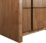 Fluted Solid Wood And Oak Veneer Nightstand - Image 9