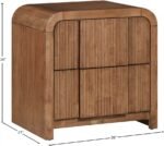 Fluted Solid Wood And Oak Veneer Nightstand - Image 11