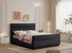 Paxton Chenille Fabric Upholstered Bed - Image 2