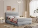 Paxton Chenille Fabric Upholstered Bed - Image 2