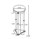 EDITE ROUND MARBLE TOP PLANT STAND MERLOT - Image 7