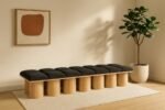 Pavilion Boucle Fabric Upholstered 14pc. Modular Bench - Image 2