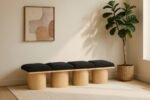 Pavilion Boucle Fabric Upholstered 4pc. Modular Bench - Image 2