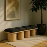 Pavilion Boucle Fabric Upholstered 4pc. Modular Bench - Image 2