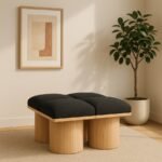 Pavilion Boucle Fabric Upholstered 4pc. Modular Bench - Image 2