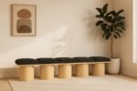 Pavilion Boucle Fabric Upholstered 5pc. Modular Bench - Image 2