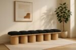 Pavilion Boucle Fabric Upholstered 6pc. Modular Bench - Image 2
