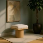 Pavilion Boucle Fabric Upholstered Stool - Image 2